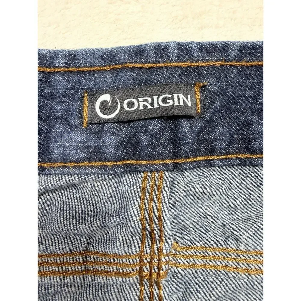 Origin USA Delta Denim Straight Leg Jeans Blue Men Size 34x28 Made In America